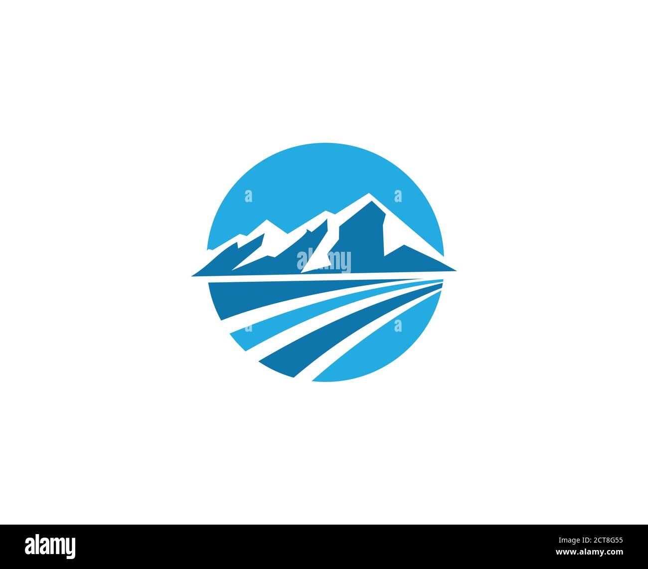 Une illustration vectorielle du logo bleu de montagne impressionnant Illustration de Vecteur