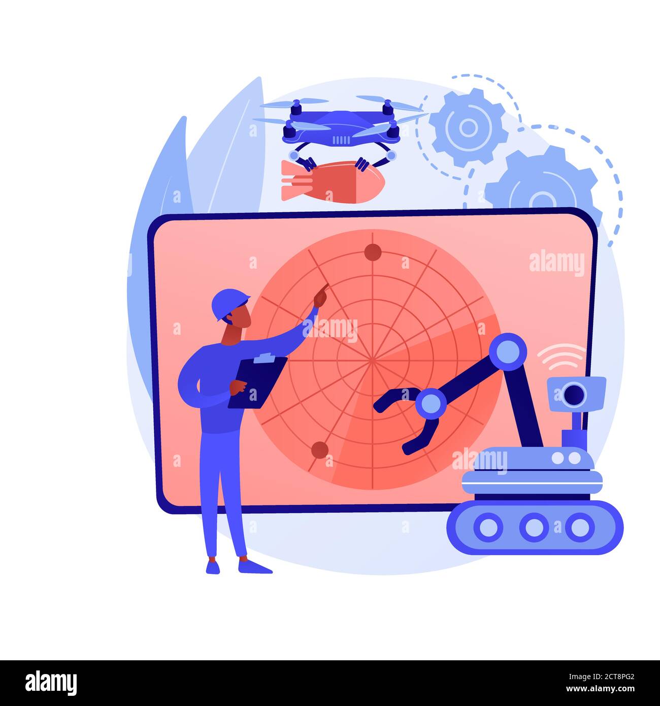 Illustration du vecteur de concept abstrait de robotique militaire. Illustration de Vecteur