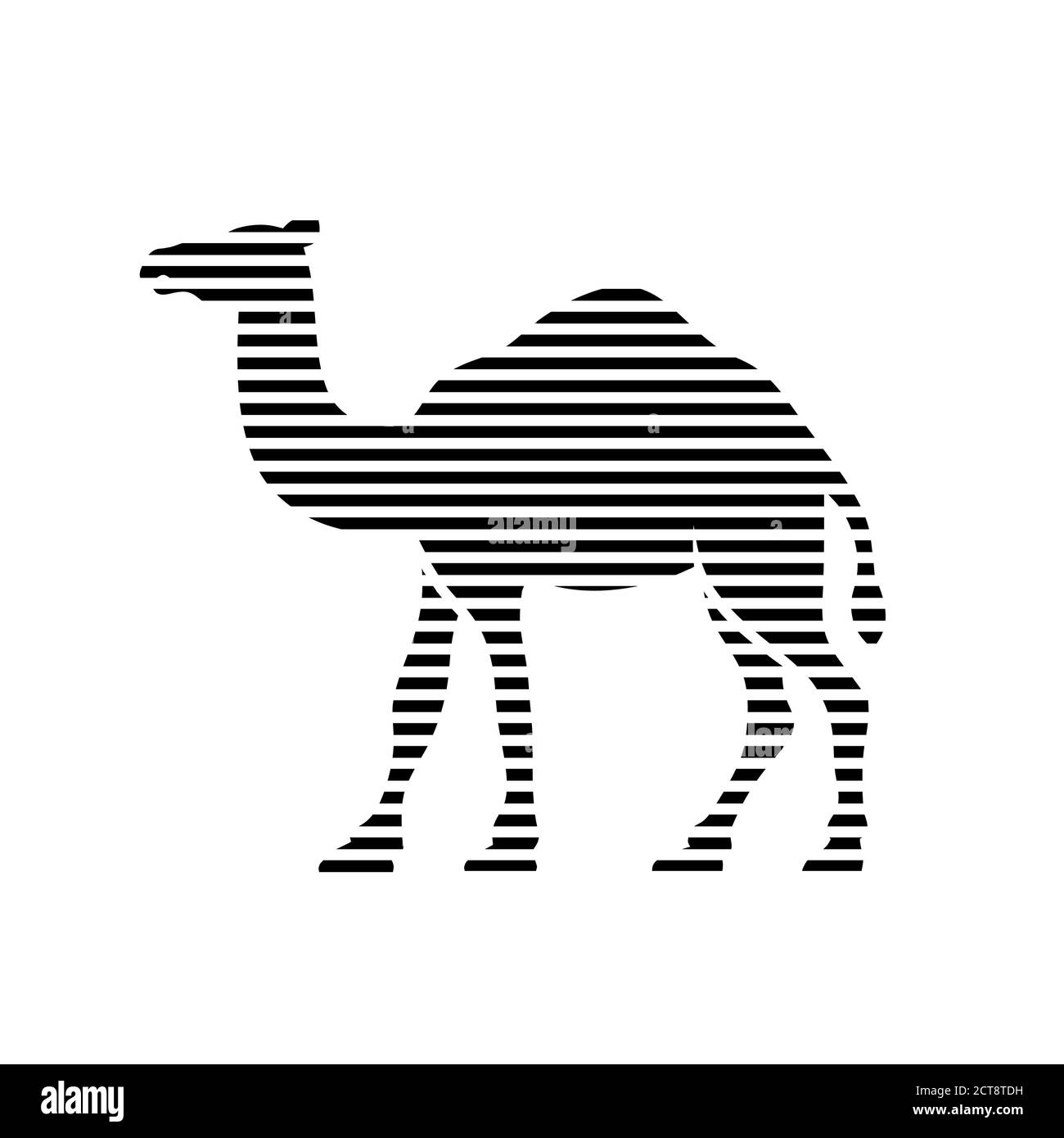 abstrait camel silhouette lignes rayées vecteur illustration concept Illustration de Vecteur