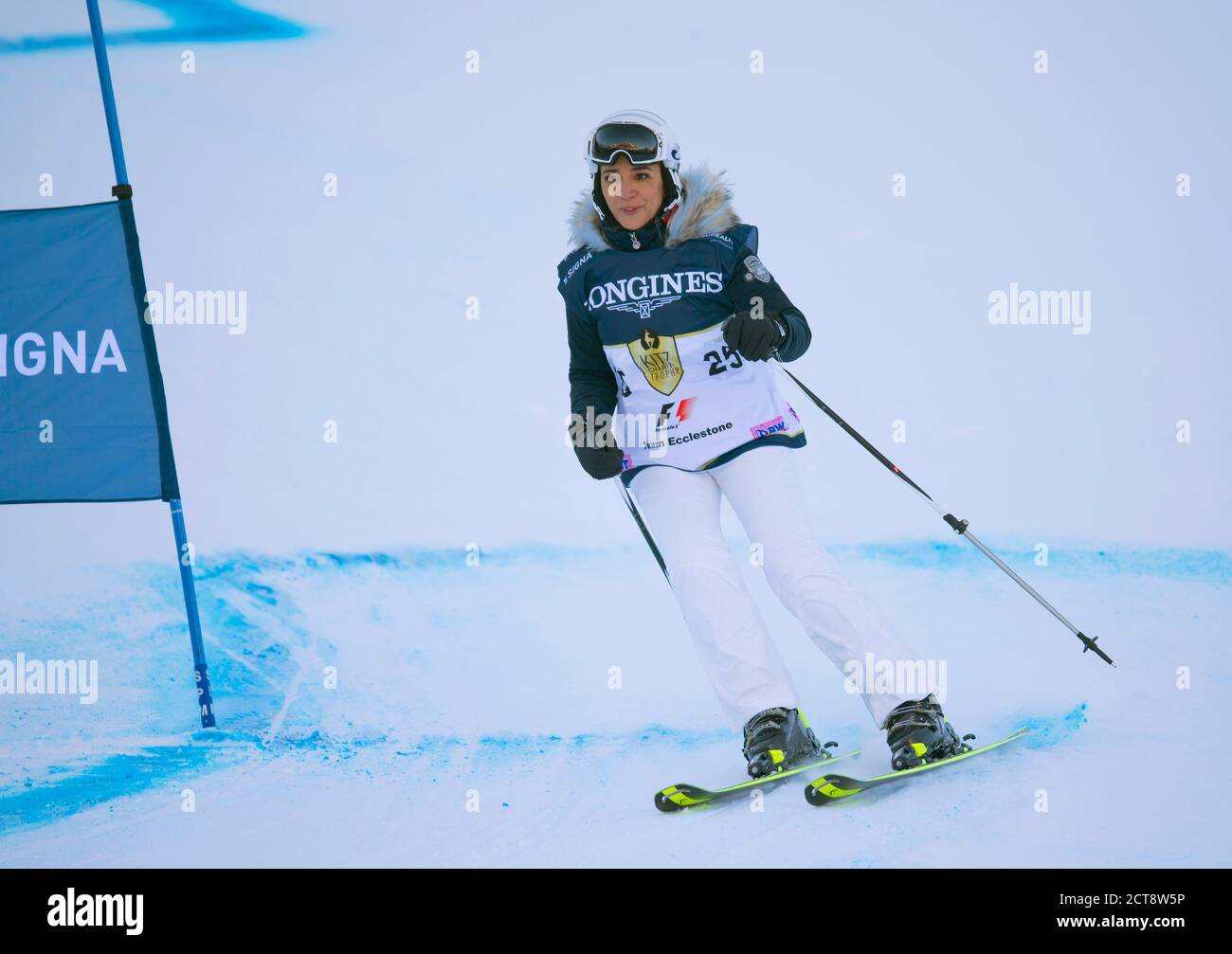 Fabiana Ecclestone (épouse de Bernie) participe à la course de ski de la Charité “Kitz Trophy” à Kitzbuhel, en Autriche. Photo : © Mark pain / Alamy Banque D'Images