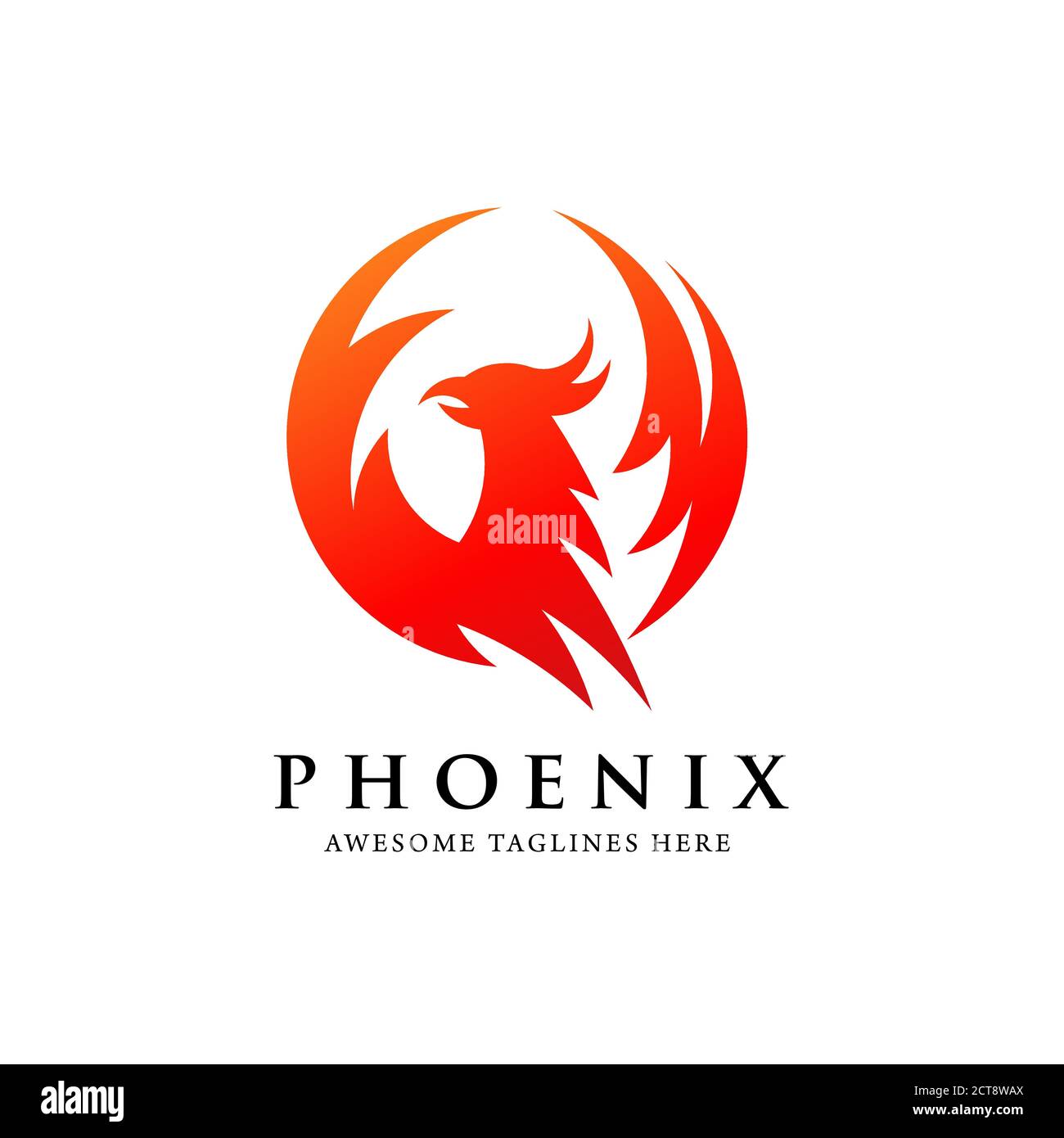 concept créatif simple du logo phoenix bird circle, meilleur design du logo phoenix bird Illustration de Vecteur