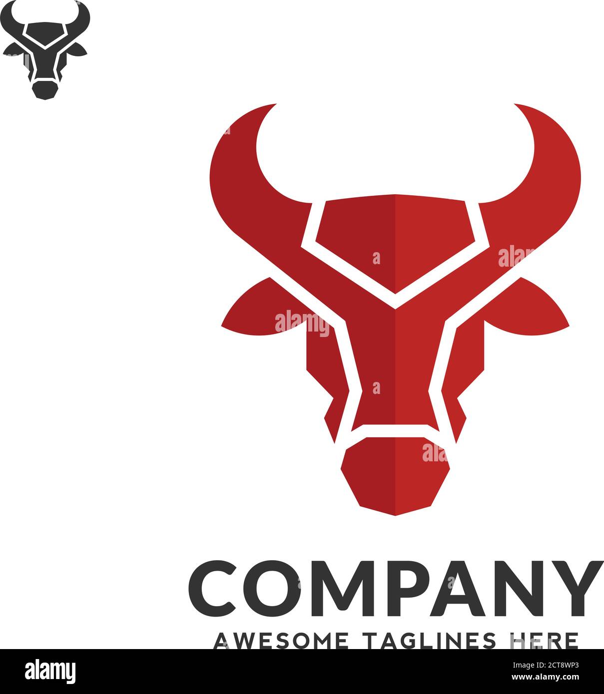Illustration du concept du logo de couleur vectoriel de la tête Bull simple et créative, logo de la tête Buffalo Illustration de Vecteur