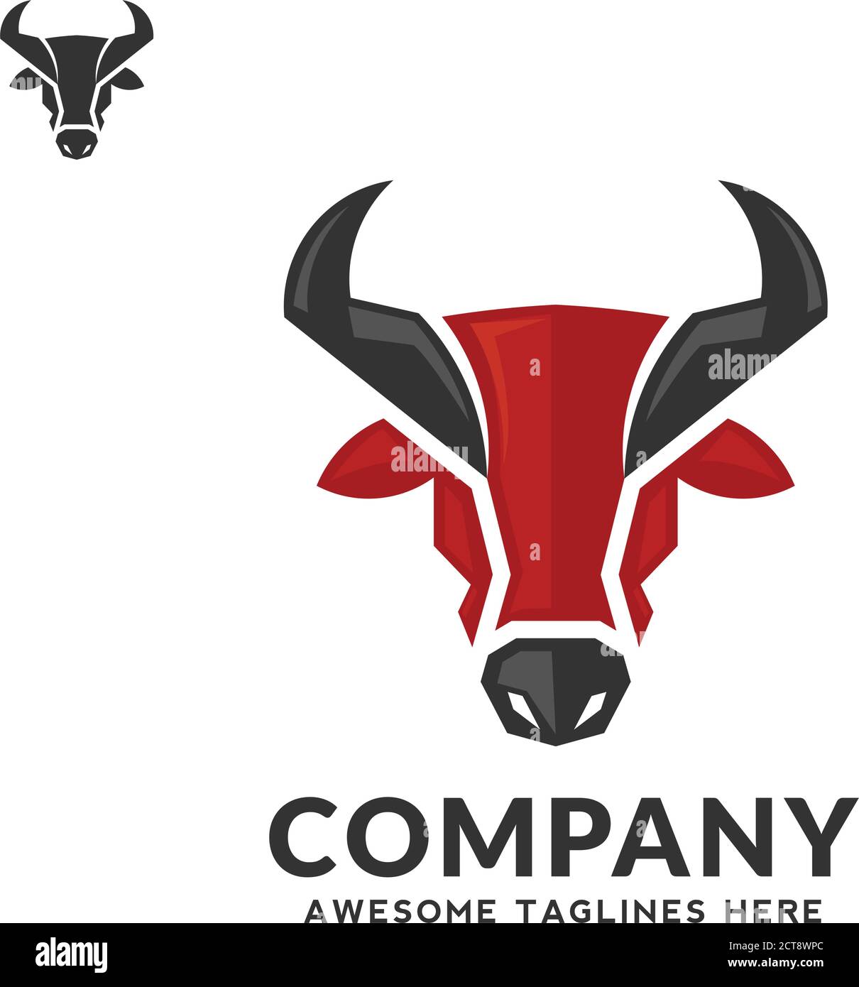 Illustration du concept du logo de couleur vectoriel de la tête Bull simple et créative, logo de la tête Buffalo Illustration de Vecteur