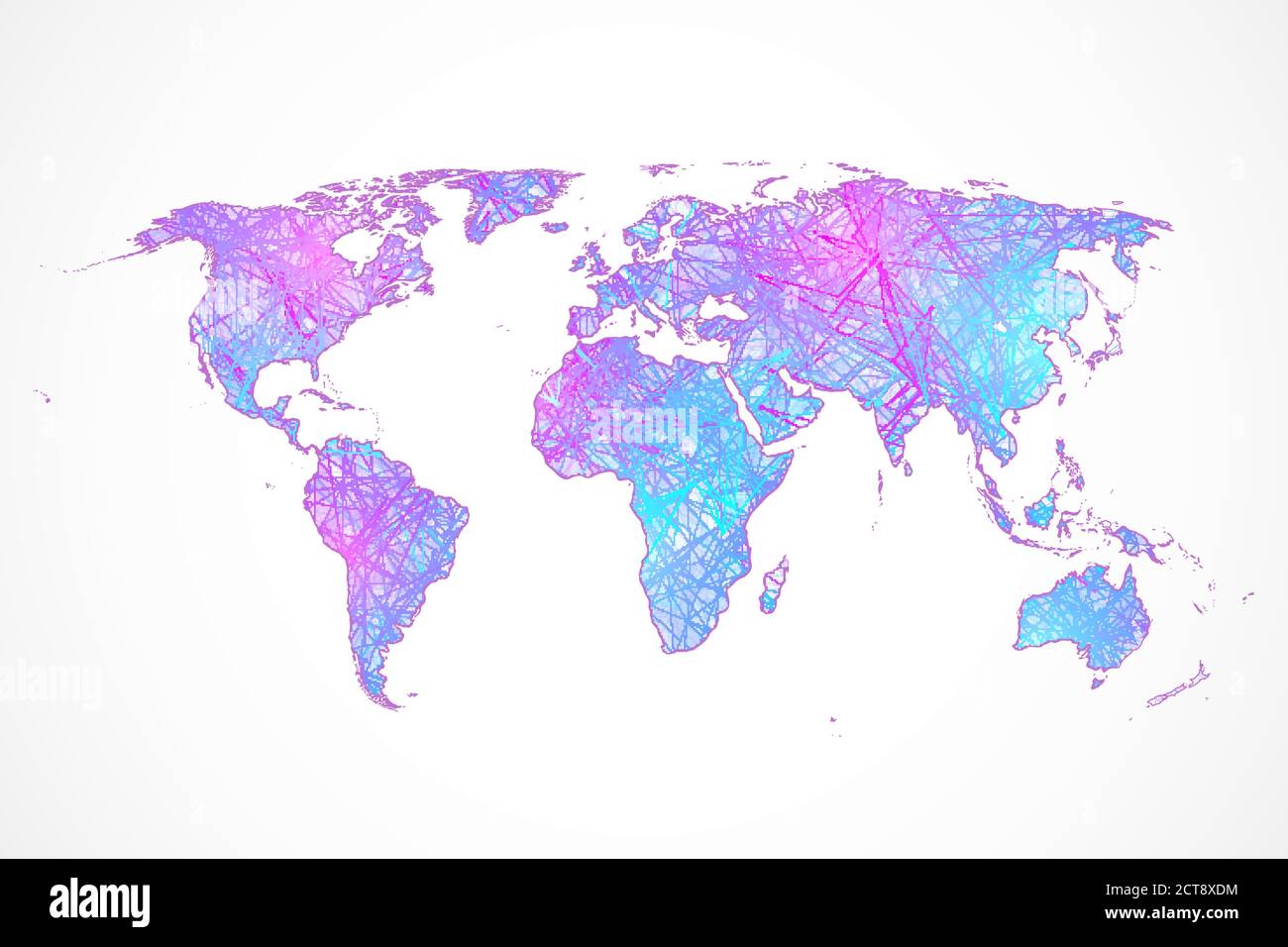 Carte du réseau de communications du monde. Carte de la planète. Carte plexus World. Réseau social mondial. Fond bleu futuriste avec planète Terre Illustration de Vecteur