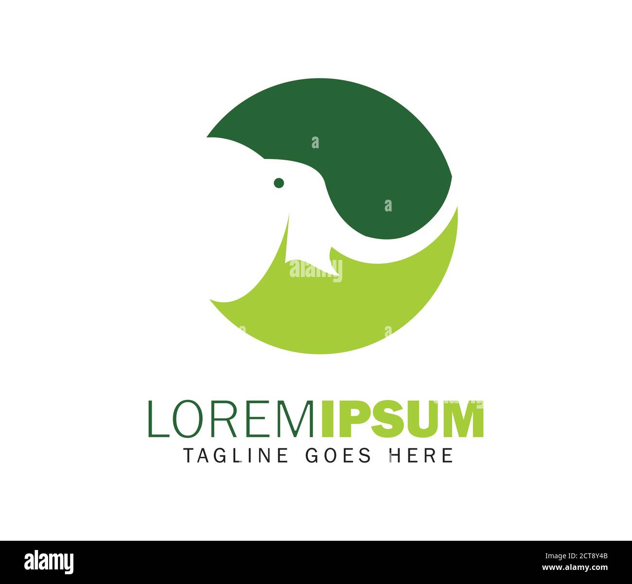 Illustration vectorielle de l'éléphant et du logo en forme de cercle vert dans la zone de liste de couleur verte Illustration de Vecteur