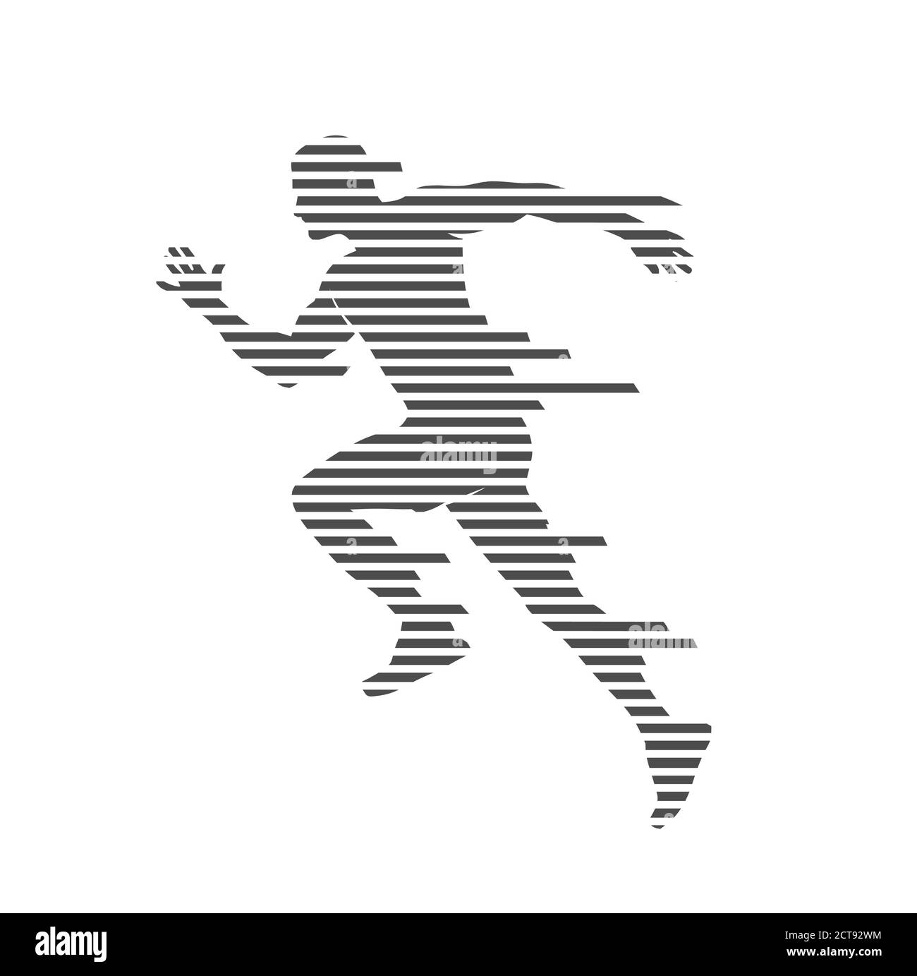 Homme coureur vitesse silhouette rayures lignes vecteur fond concept modèle Illustration de Vecteur