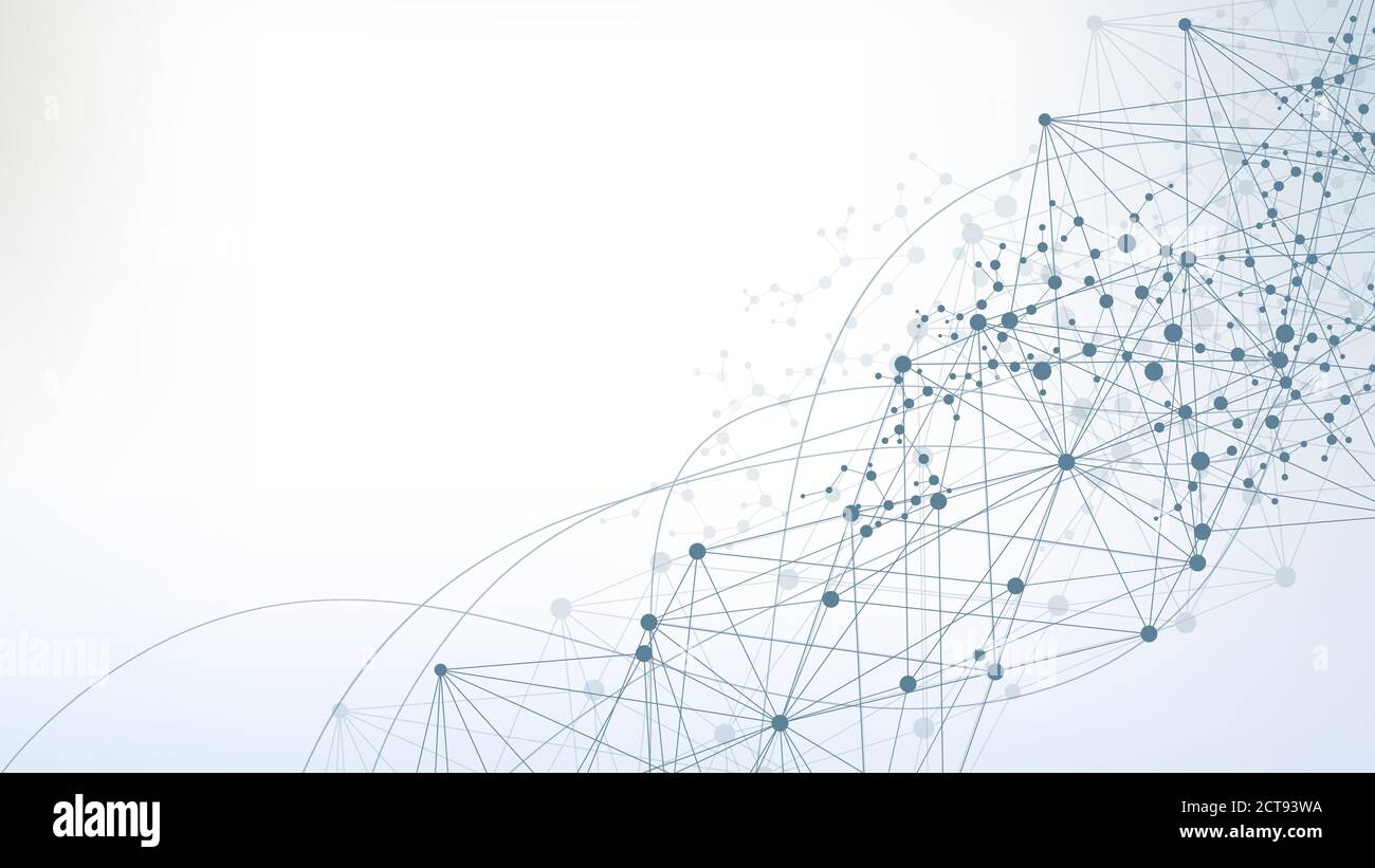 Fond abstrait géométrique et de la ligne connectée avec des points. Molécule de structure et de communication. Big La visualisation de données. La science médicale, de la technologie, Illustration de Vecteur