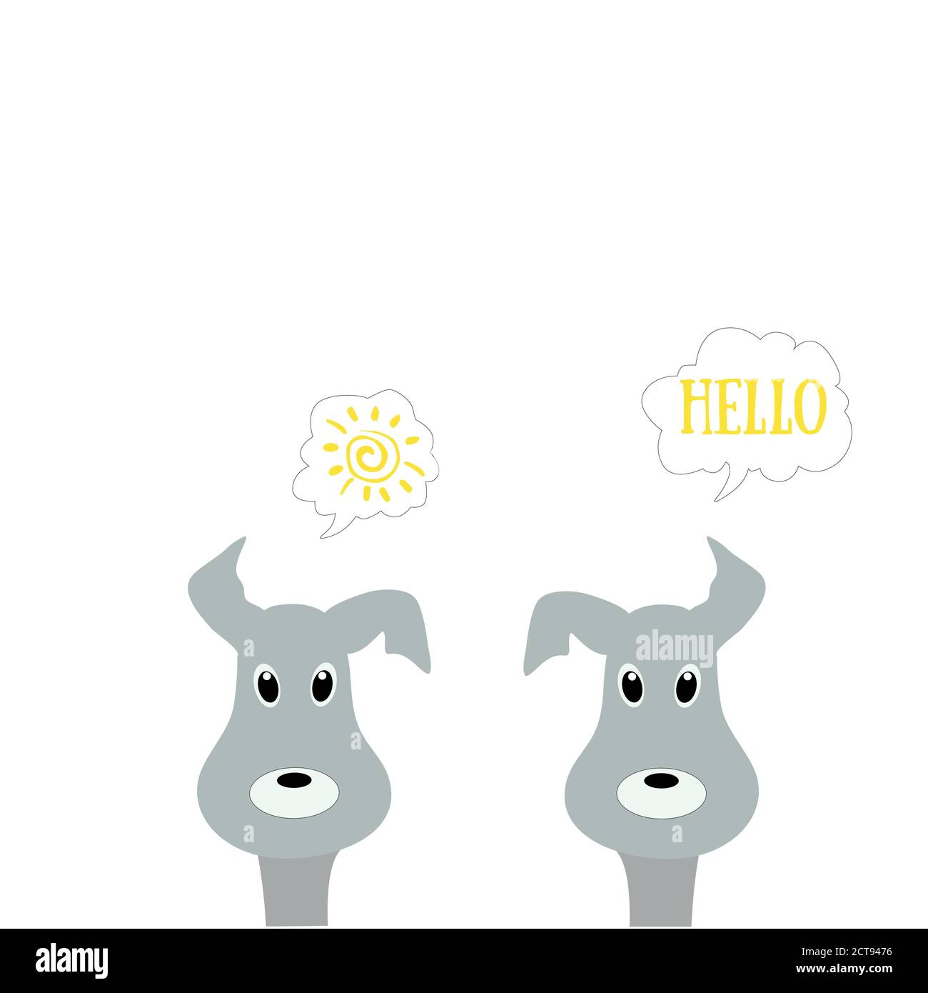 Mignon chien de dessin animé . La tête d'un chien de dessin animé . Illustration Illustration de Vecteur