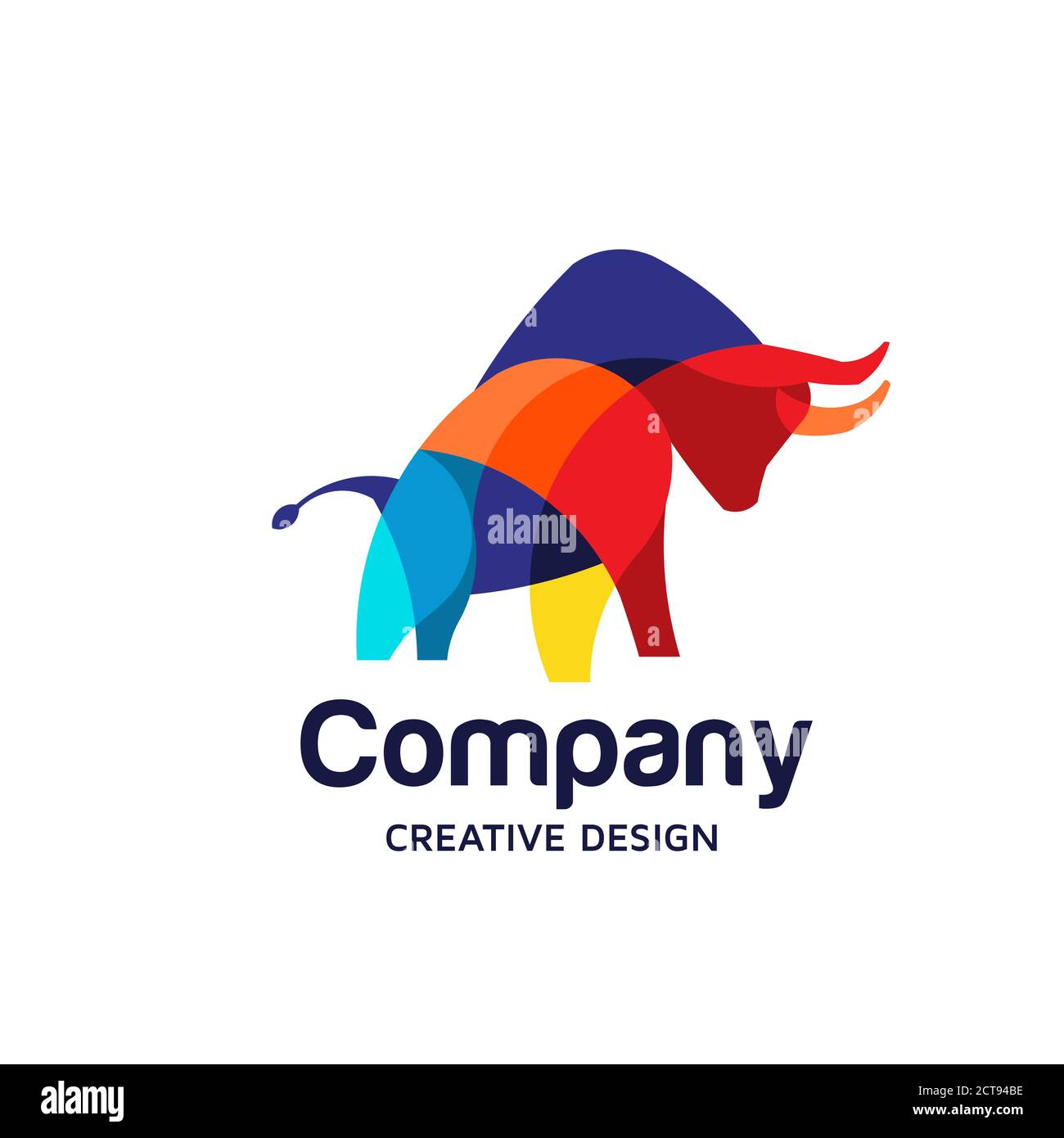 Illustration de la conception vectorielle du logo Bull coloré et créatif Illustration de Vecteur