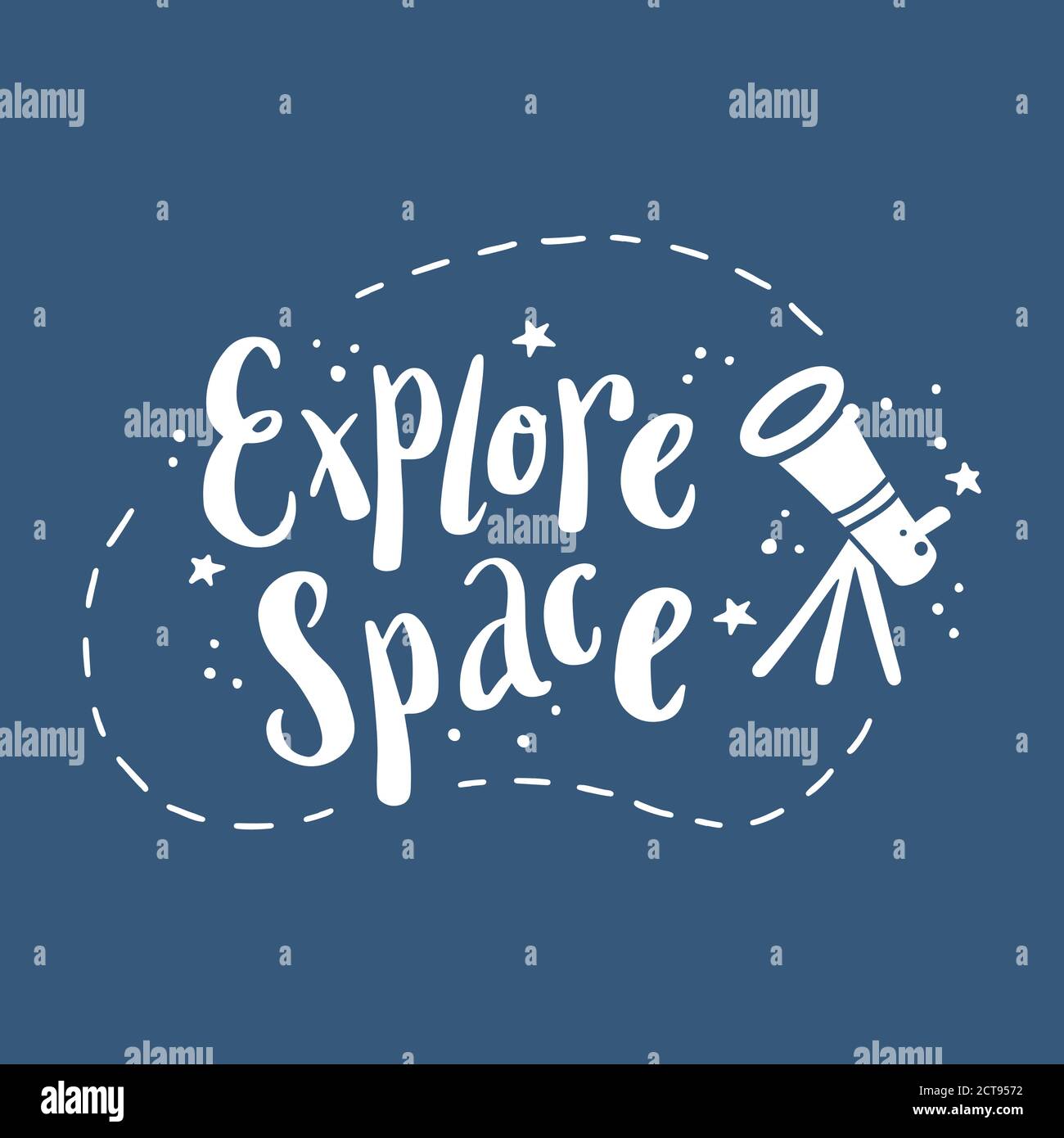 Espace De Lettrage Mignon Dessine A La Main Et Citation Galaxie Avec Des Elements En Etoile Espacer Le Texte Par Style De Doodle Texte Pour Illustration Vectorielle Pour Affiche Pour Enfants Imprime