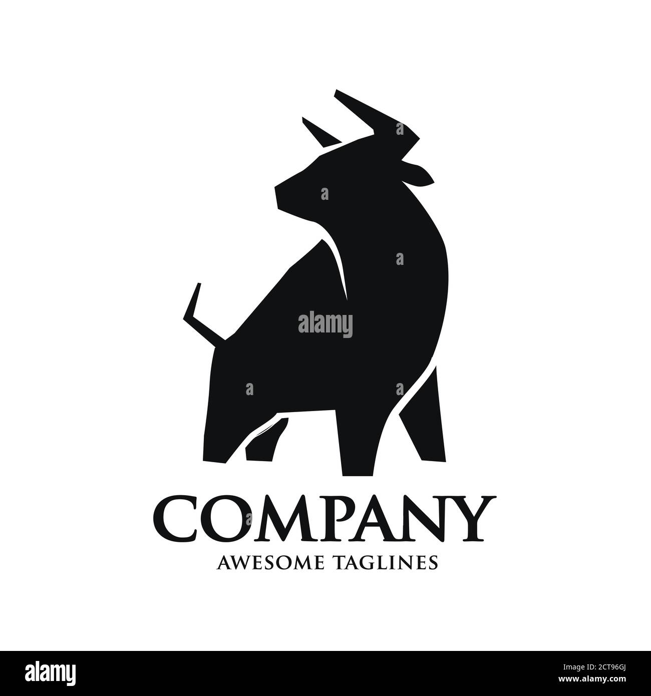 concept vectoriel de logo de silhouette de taureau simple et créatif Illustration de Vecteur