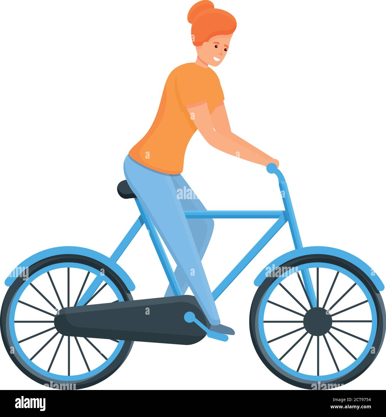Femme vélo icône. Dessin animé de femme vélo icône vecteur pour le web  design isolé sur fond blanc Image Vectorielle Stock - Alamy