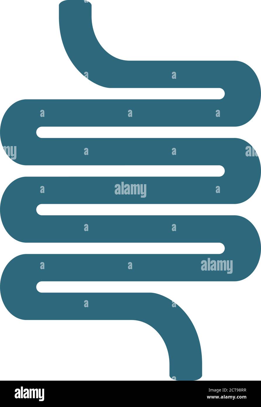 Icône en couleur de l'intestin humain. Symbole d'organe interne sain Illustration de Vecteur