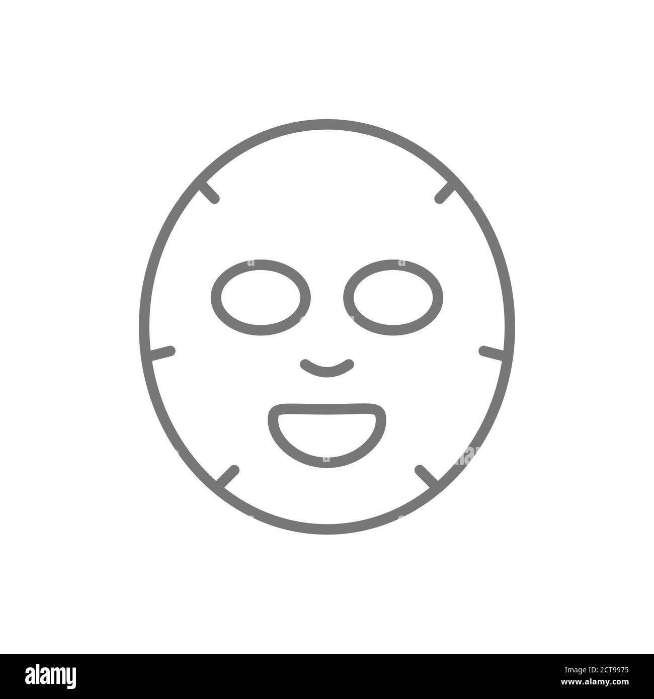 Icône masque cosmétique de la feuille faciale isolée sur blanc Illustration de Vecteur