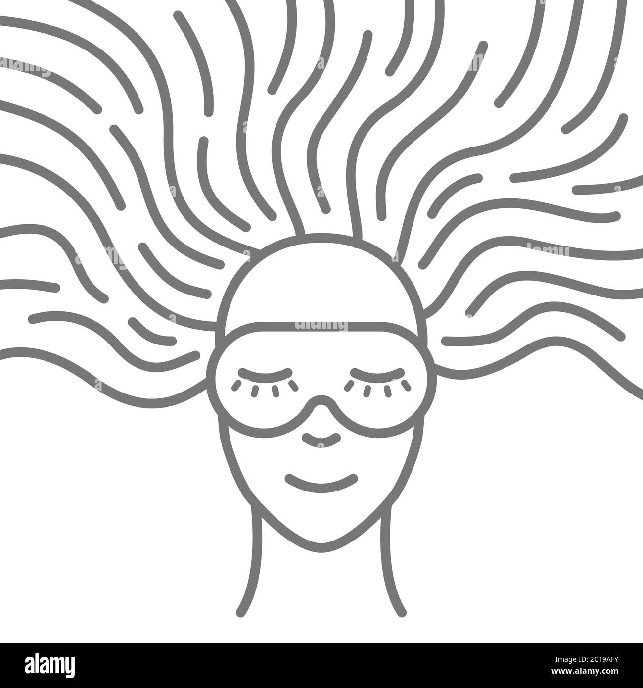 Icône de masque de sommeil. Femme endormi dans un masque Illustration de Vecteur