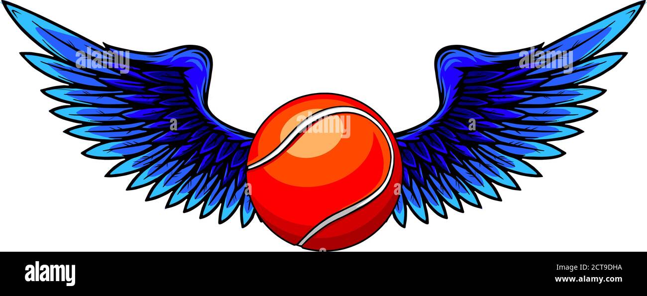 icône ailée avec illustration vectorielle de balle de tennis Illustration de Vecteur