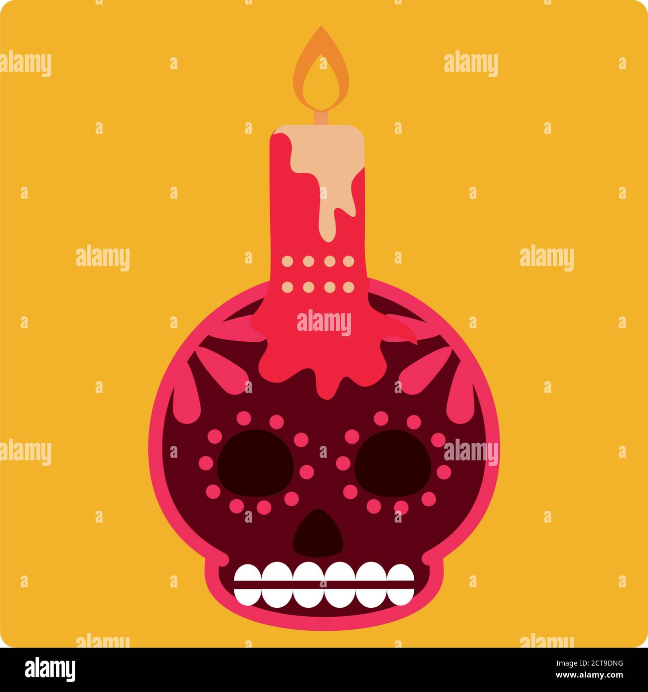 jour des morts, tête de mort fleur et bougie décoration mexique célébration  icône bloc et illustration vectorielle plate Image Vectorielle Stock - Alamy
