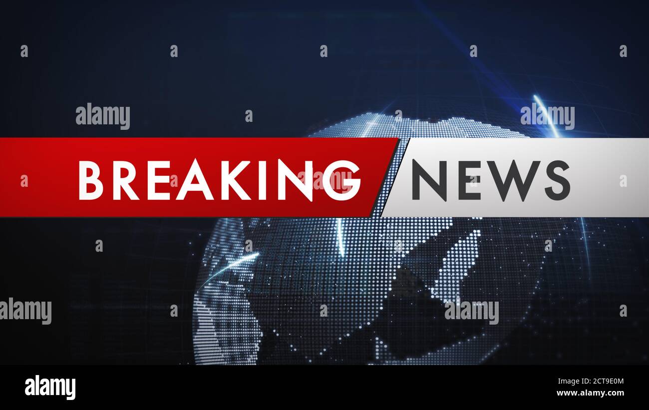 Une bannière d'actualité en face d'un réseau globe numérique Banque D'Images