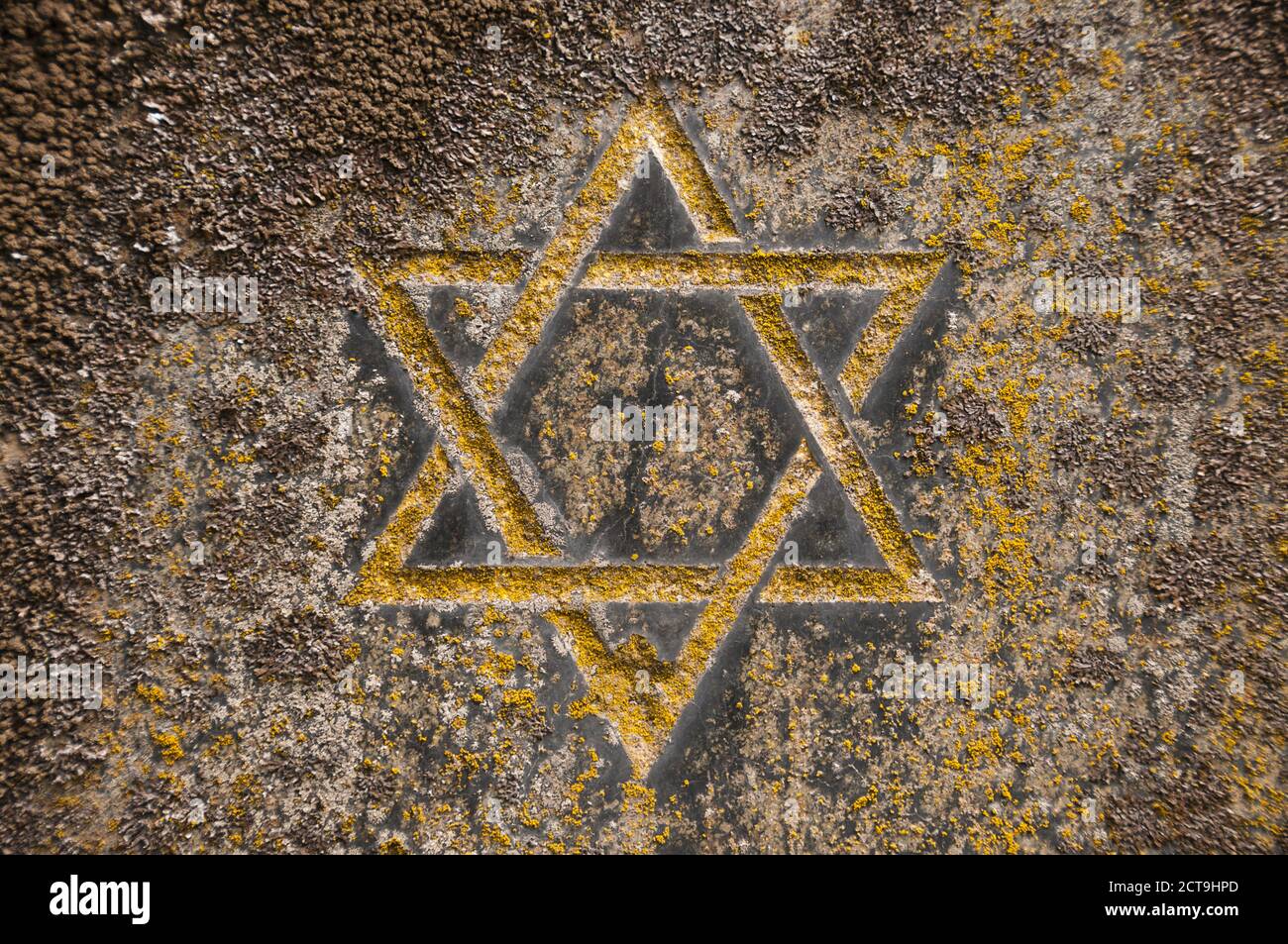 Allemagne, Rhénanie-Palatinat, Beilstein, cimetière juif, l'étoile de David sur pierre tombale, close-up Banque D'Images