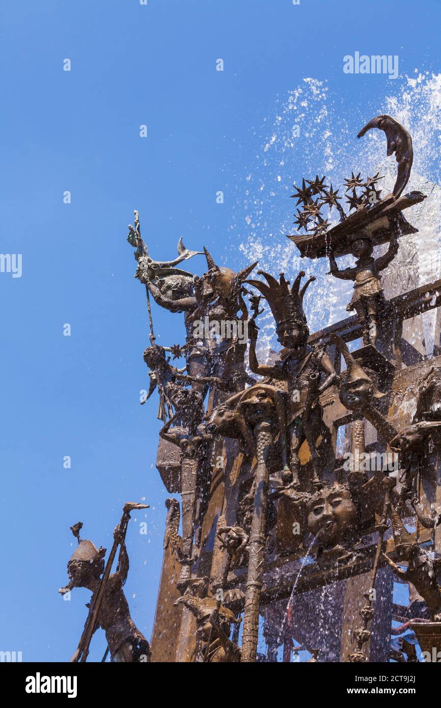 Allemagne, Mayence, Carnival Fontaine sur Schillerplatz Banque D'Images