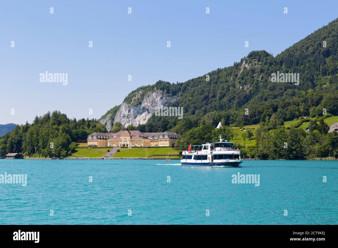L'Autriche, l'état de Salzbourg, Salzkammergut, le lac Wolfgangsee, Ried am Wolfgangsee, navires à passagers de Salzbourg Banque D'Images