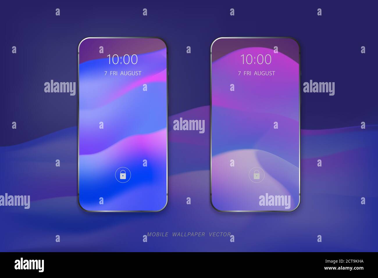 Abstrait dégradé violet bleu couleur téléphone mobile papier peint conception vectorielle Illustration de Vecteur