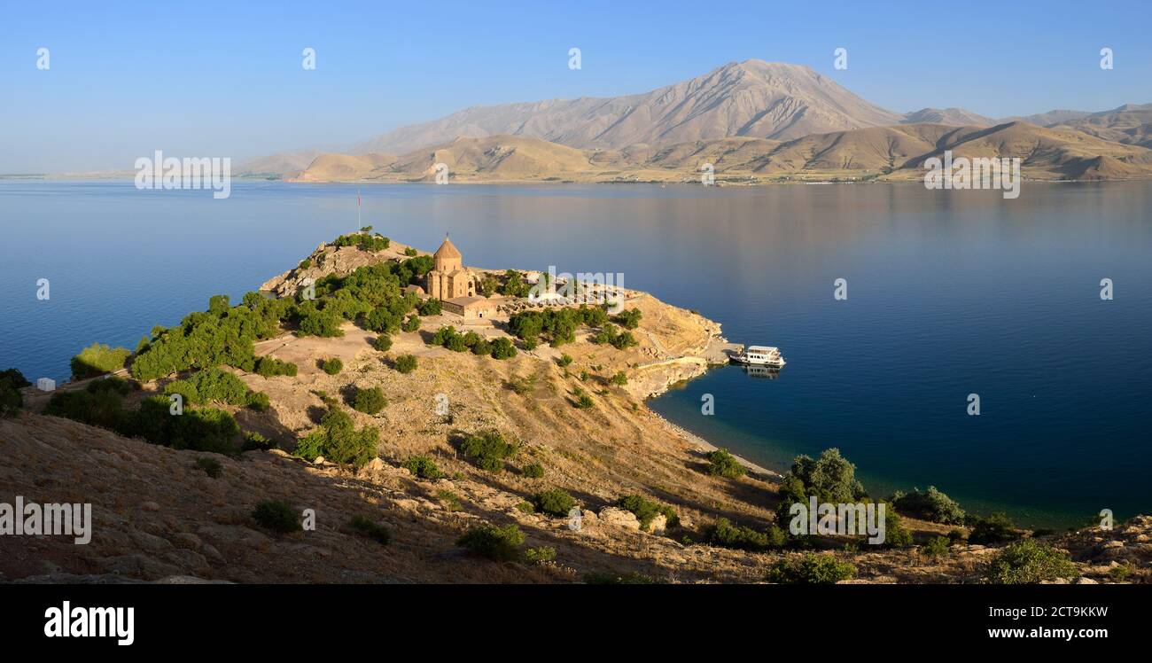 La Turquie, la province de Van, Van lac, île Akdamar, Arméniens orthodoxes église cathédrale de la Sainte Croix Banque D'Images