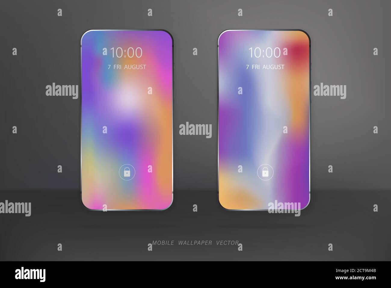 Abstrait vibrant lisse couleur arc-en-ciel couleur téléphone mobile papier peint conception vectorielle Illustration de Vecteur