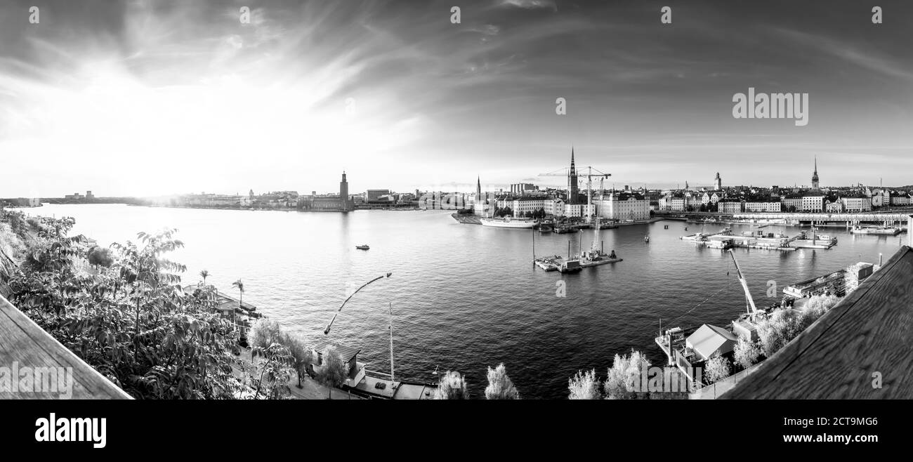 La Suède, Stockholm, vue d'Monteliusvaegen au coucher du soleil Banque D'Images