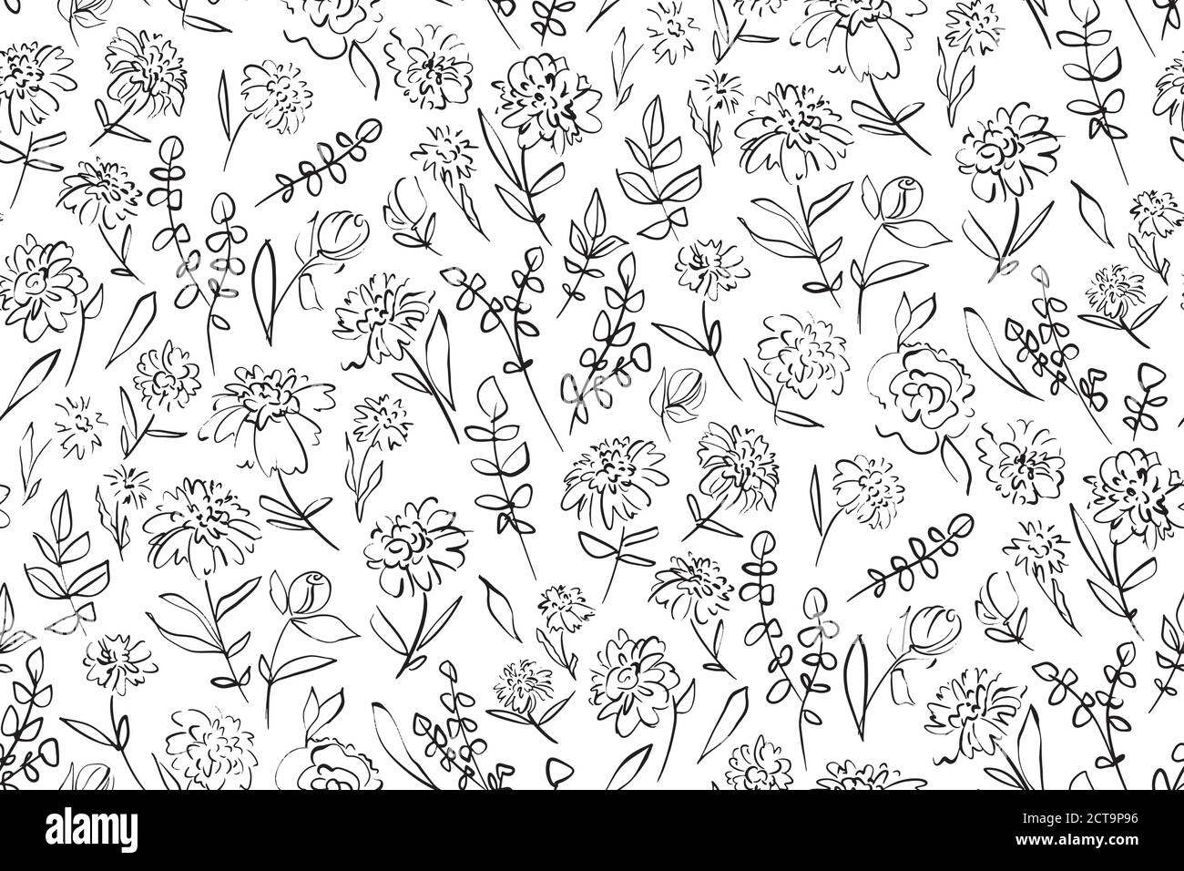 Motif fleuri sans couture sur le fond. Fleurs de printemps colorées dessinées à la main, vecteur. Printemps été. Nuance de tissu, conception textile, papier d'emballage Illustration de Vecteur