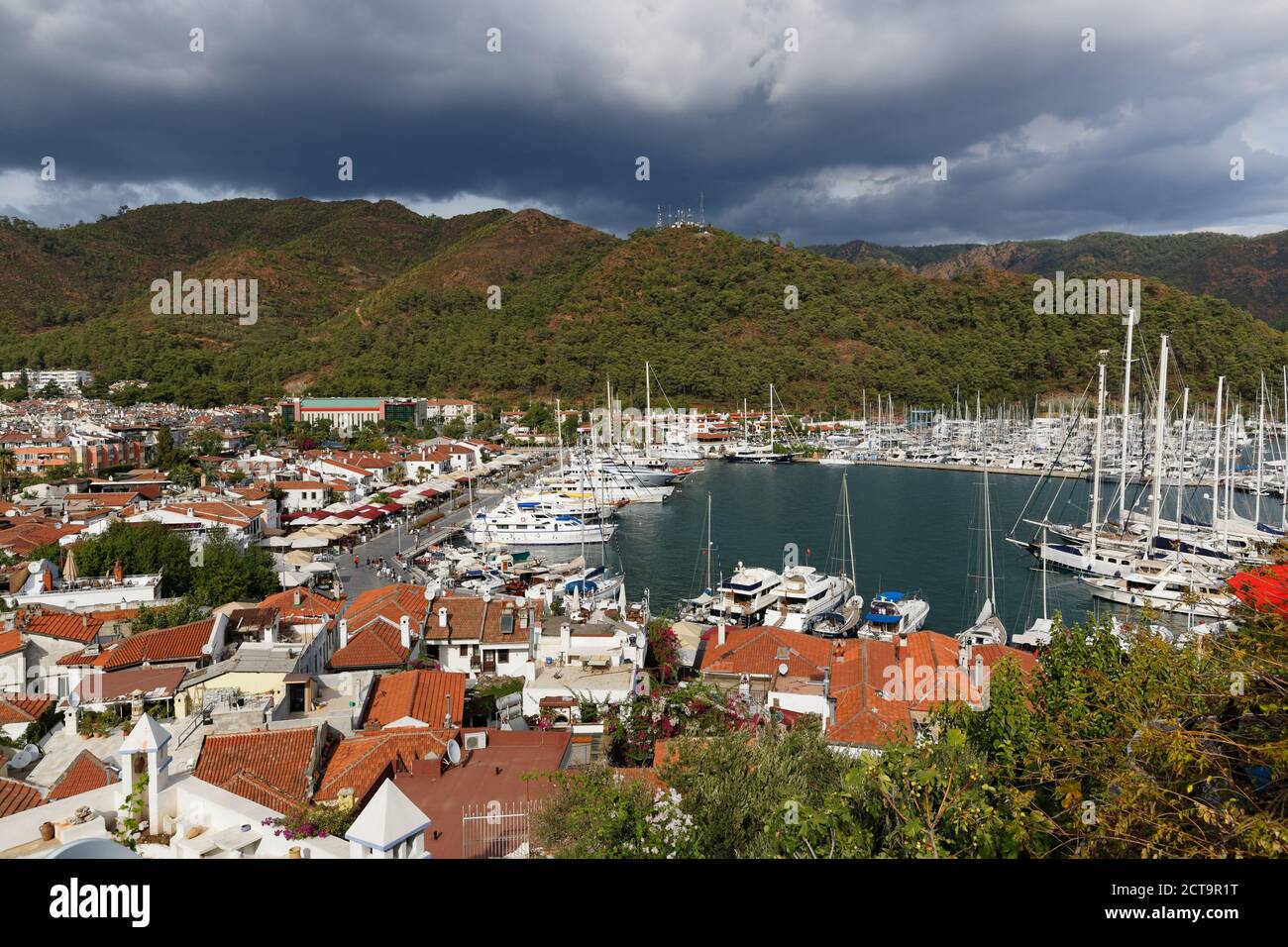 La Turquie, Province de Mugla, Marmaris, vieille ville et port de plaisance Banque D'Images
