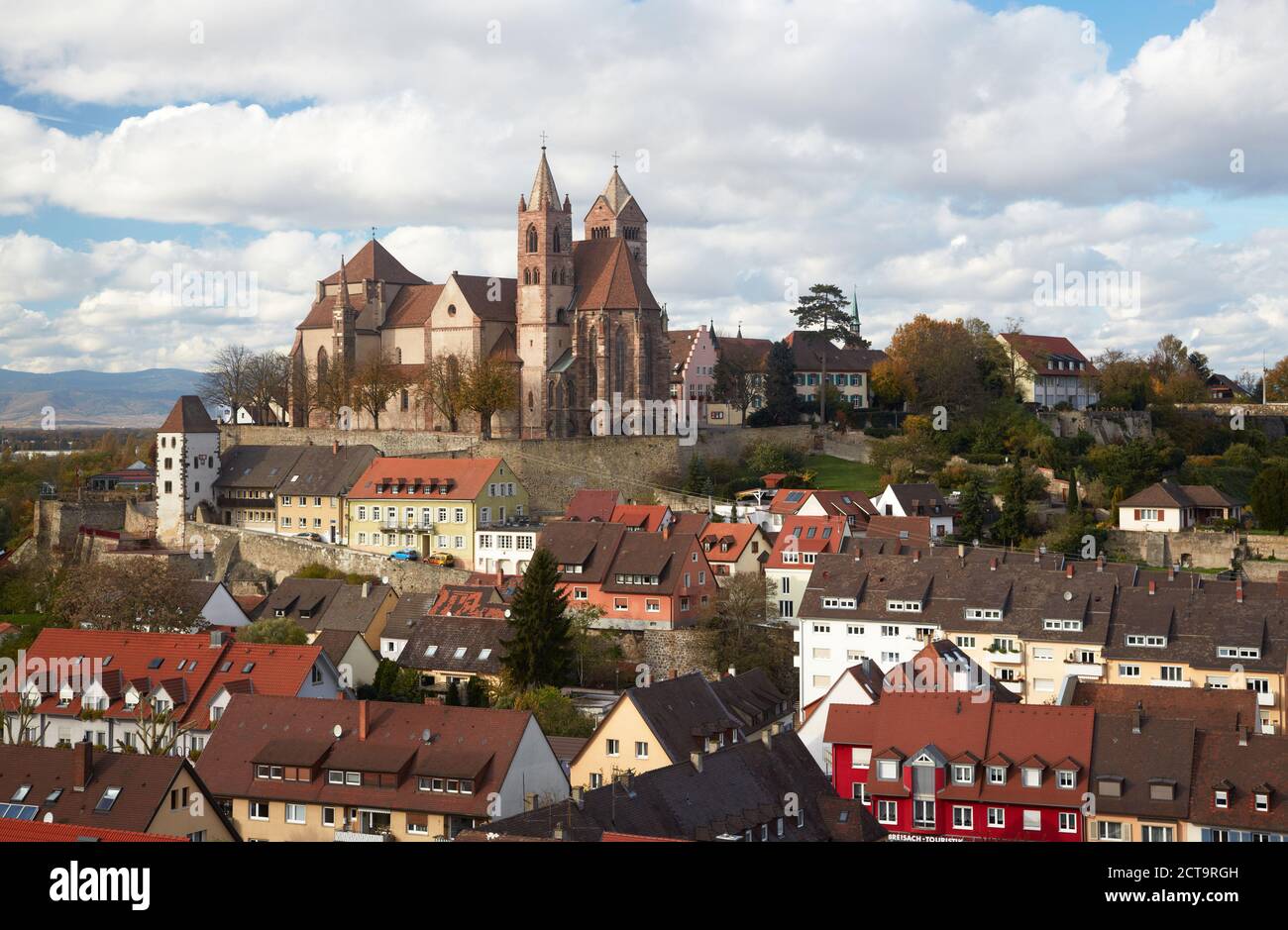 Allemagne, Bade-Wurtemberg, Breisach am Rhein, vue à Breisach Minster Banque D'Images