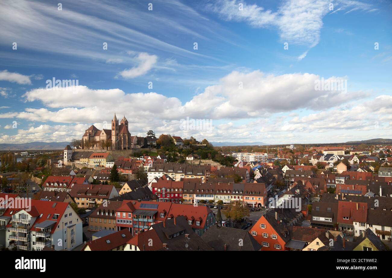 Allemagne, Bade-Wurtemberg, Breisach am Rhein, vue à Breisach Minster Banque D'Images