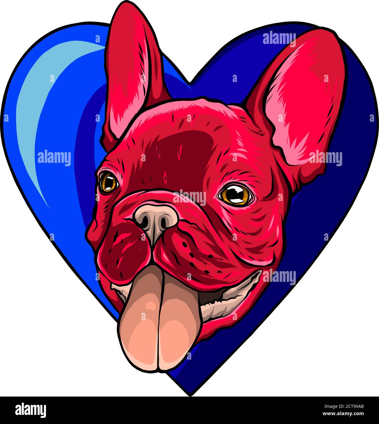 Un logo chien en forme d'amour et une illustration de caractère, pour le logo ou la mascotte des amoureux de chien Illustration de Vecteur