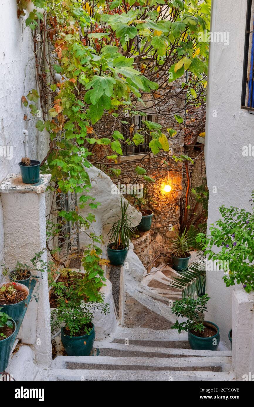 La Turquie, Province de Mugla, Marmaris, escalier pittoresque de la vieille ville Banque D'Images