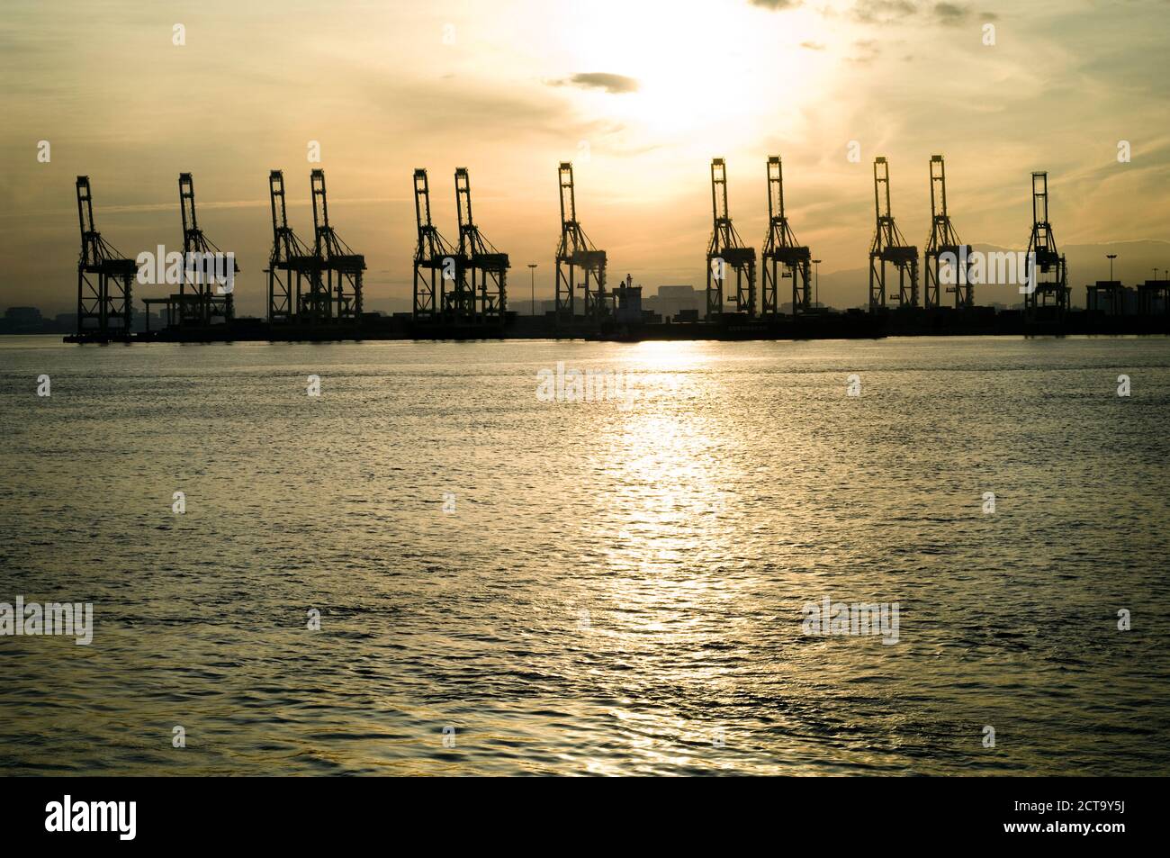 La Malaisie, Penang, Port au lever du soleil Banque D'Images