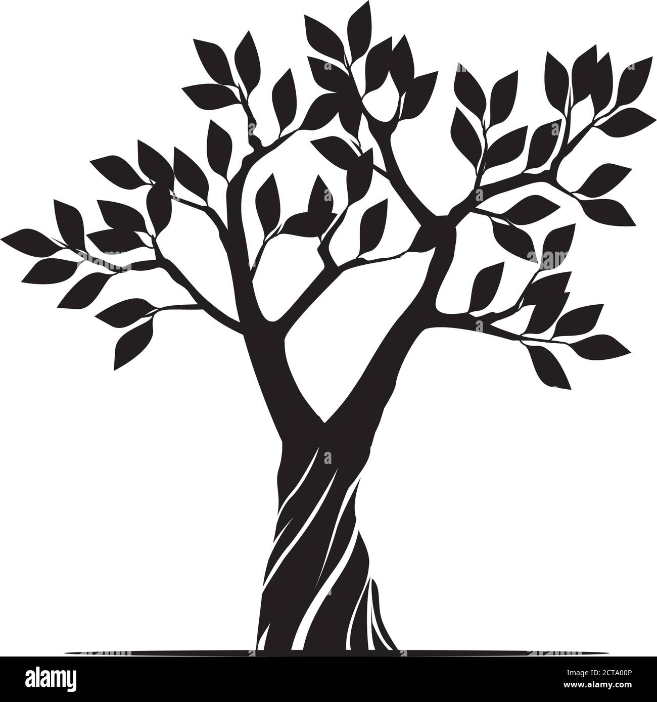 Forme de l'arbre noir. Illustration du contour vectoriel. Plante dans le jardin. Illustration de Vecteur