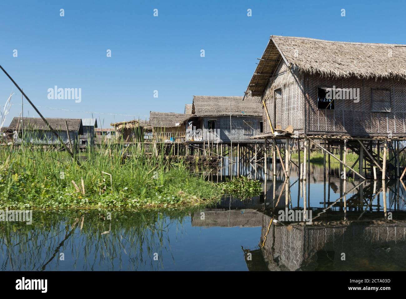 La Birmanie, le lac Inle, village de pêcheurs Banque D'Images