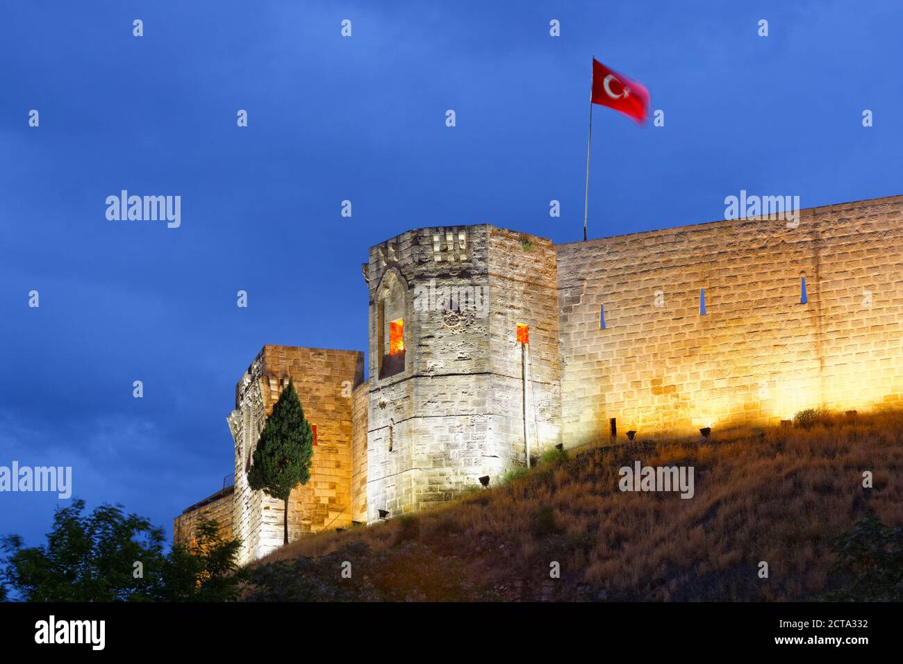 La Turquie, Gaziantep, citadelle de la soirée Banque D'Images