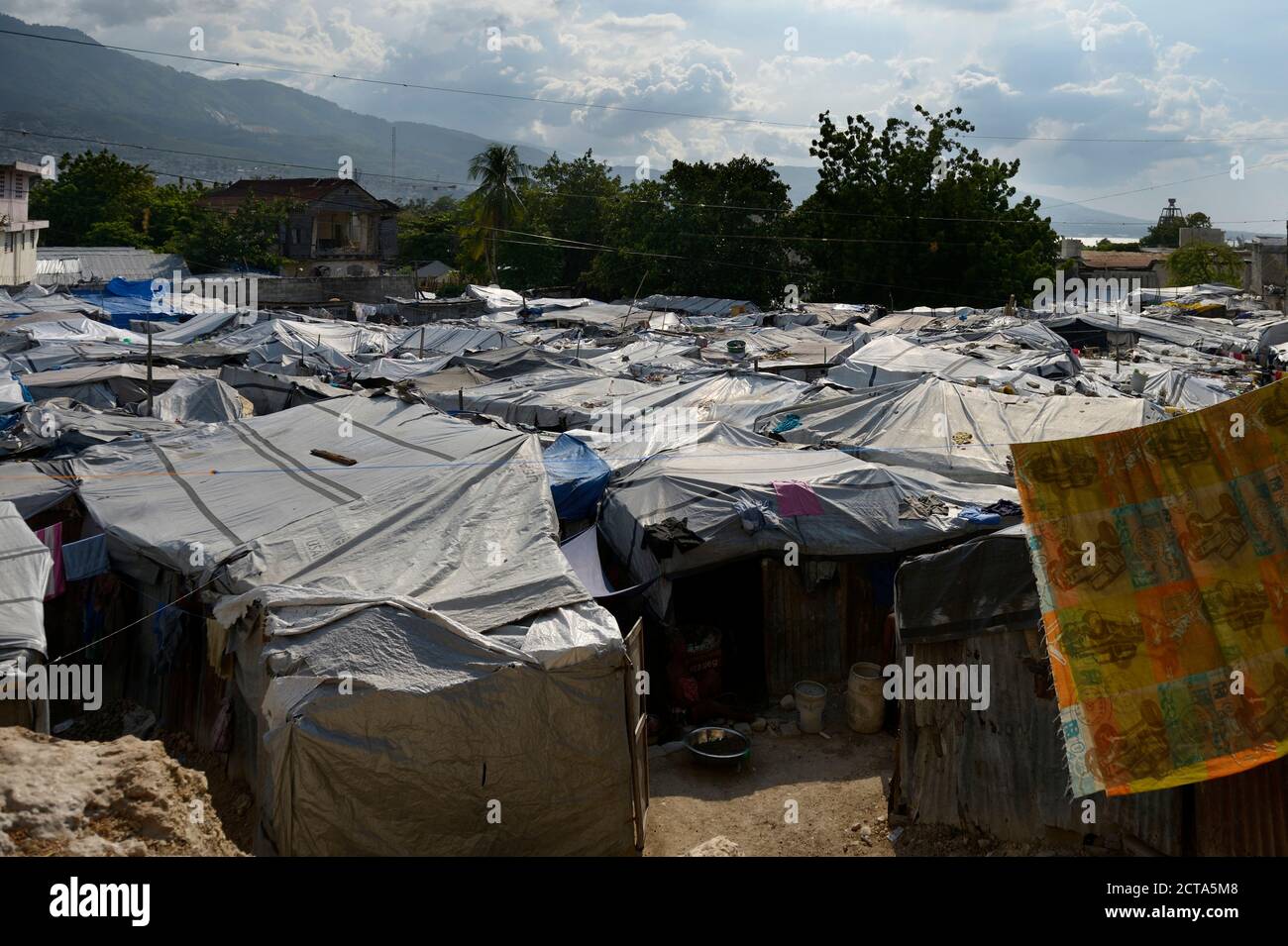 Haïti, Port-au-Prince, Icare Camp pour les réfugiés séismes Banque D'Images