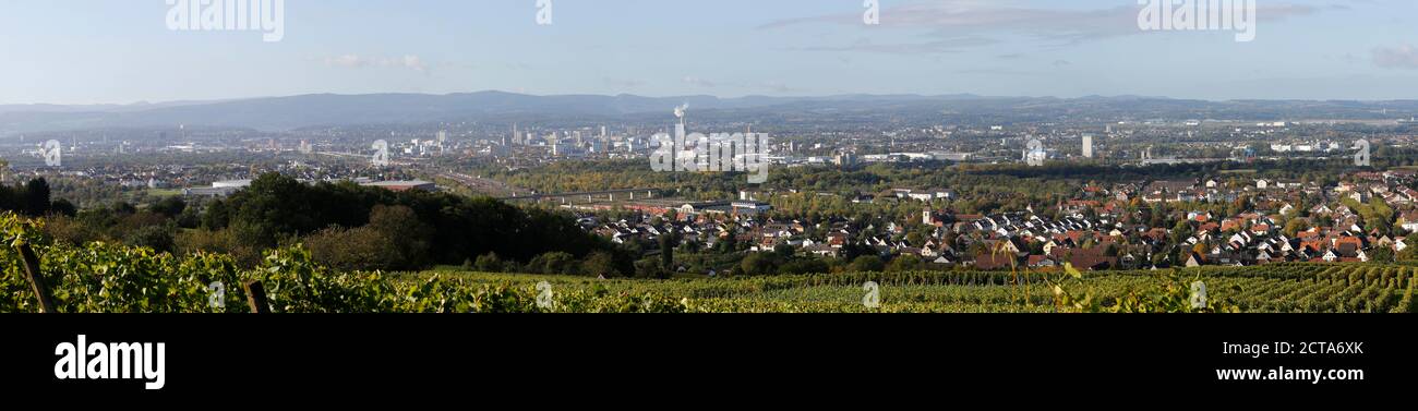 Triangle des frontières de l'Allemagne, la Suisse et la France vu de Oetlingen, Bade-Wurtemberg Banque D'Images