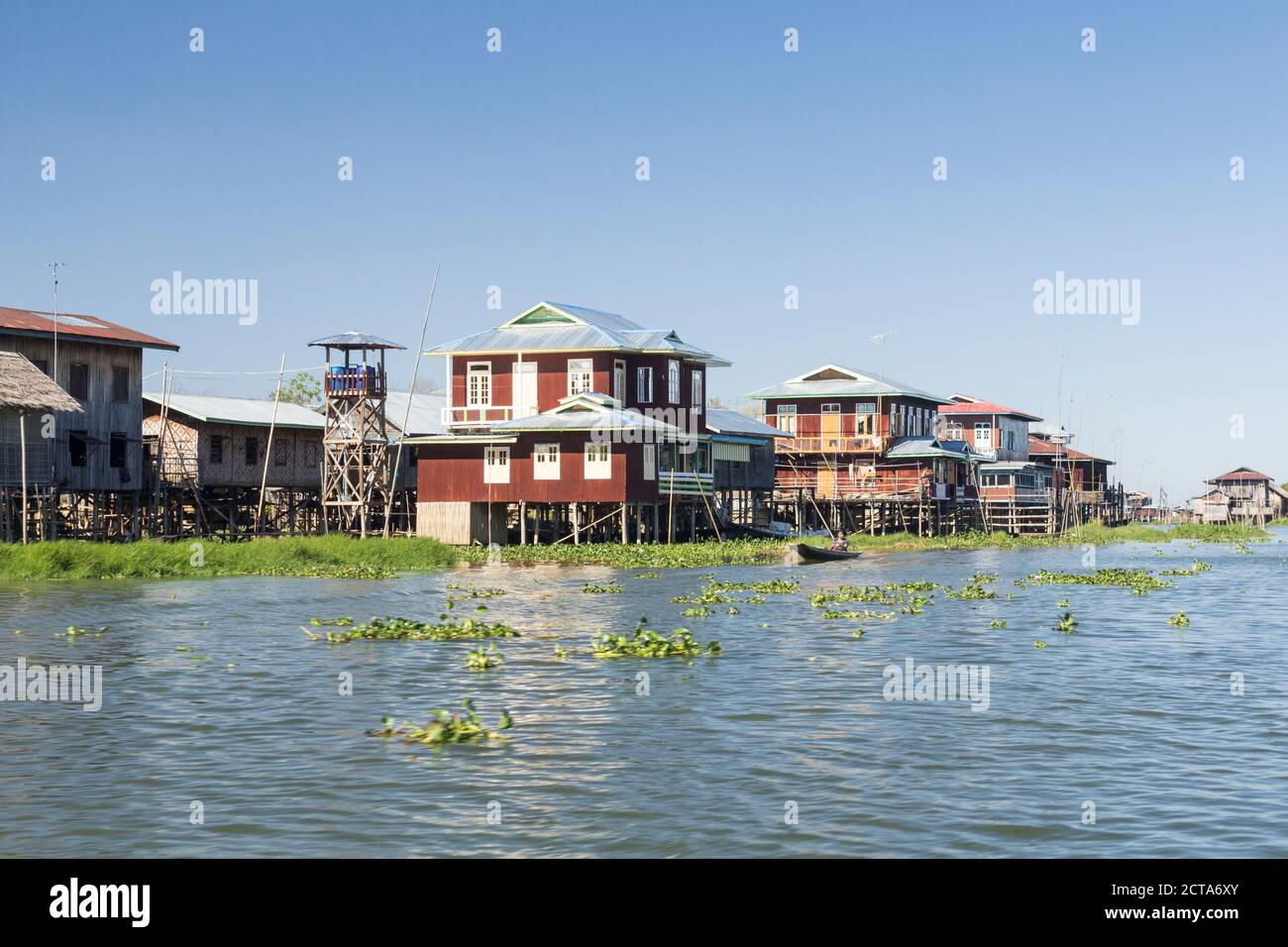 La Birmanie, le lac Inle, village de pêcheurs Banque D'Images