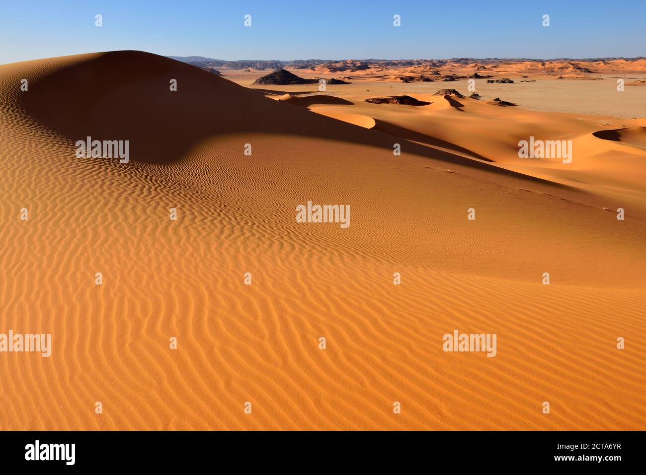 L'Algérie, Sahara, Tassili N'Ajjer Le Parc National, ses dunes de sable d'In Tehak Banque D'Images