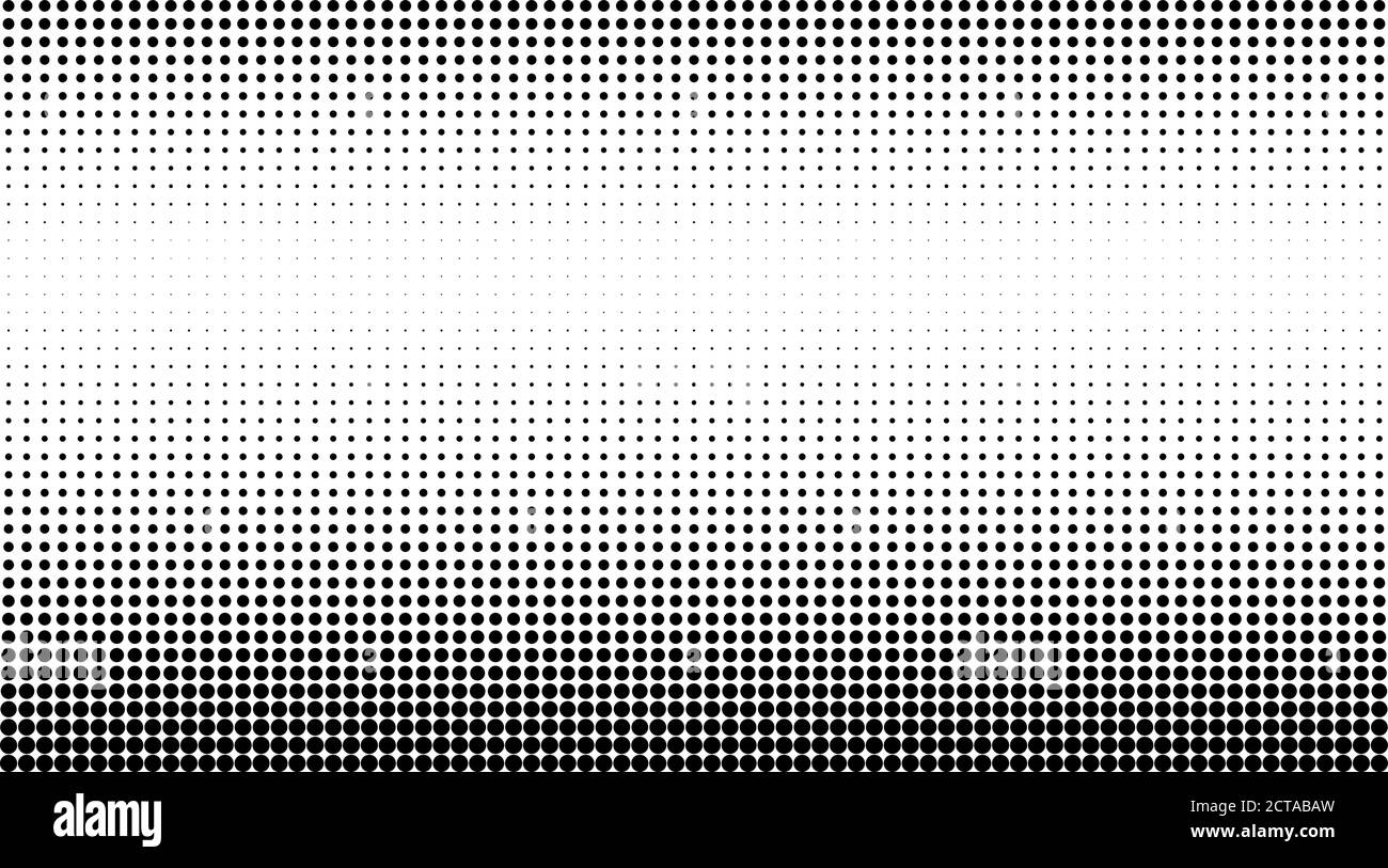 Arrière-plan vectoriel minimal en pointillés demi-tons. Texture abstraite monochrome à pois noir et blanc Illustration de Vecteur