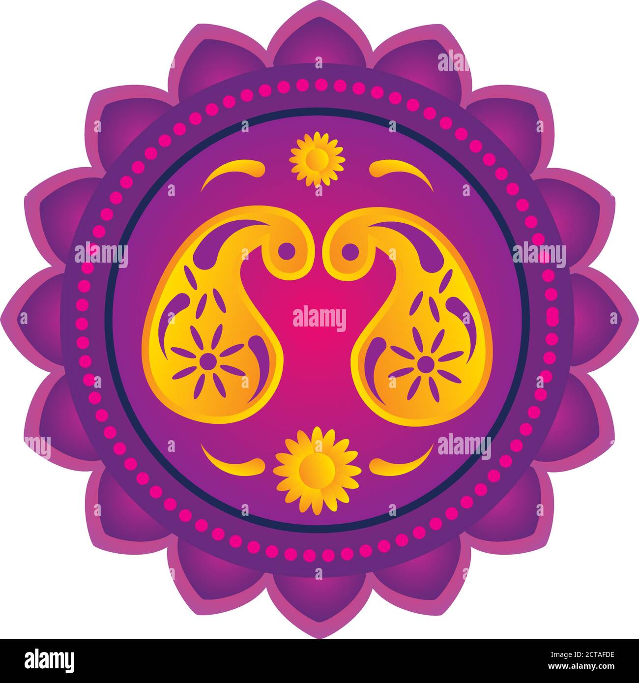 Mandala style détaillé icône de conception de l'ornement bohémique indien et Illustration vectorielle de thème de décoration Illustration de Vecteur