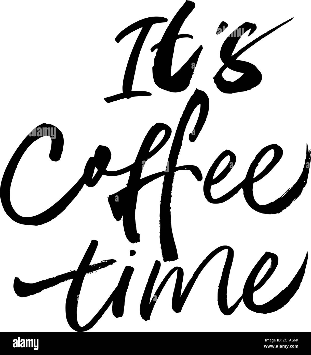 C'est la calligraphie moderne de la forme de temps de café. Illustration de Vecteur