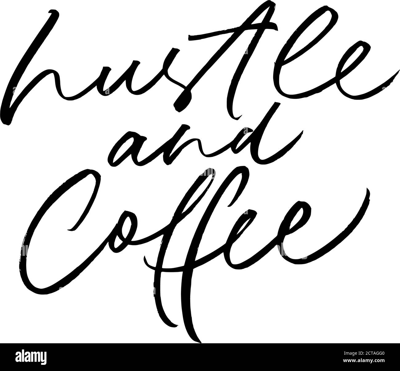 Forme moderne de calligraphie vectorielle de l'agitation et du café. Illustration de Vecteur