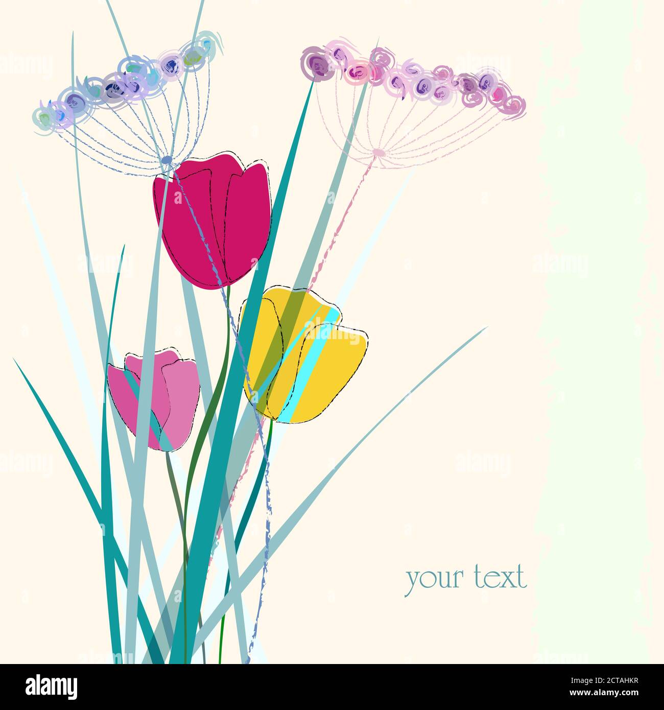 illustration de fleurs abstraites, fleur de printemps, avec espace pour le texte Illustration de Vecteur