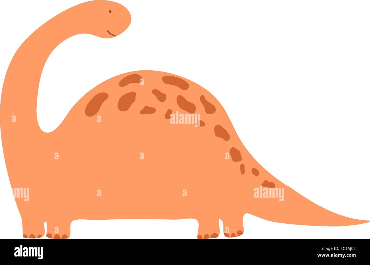 Illustration vectorielle d'un petit dinosaure de dessin animé. Image de dino pour enfants isolée sur fond blanc. Reptile de bébé monstre pour l'impression sur t-shirt, livre Illustration de Vecteur