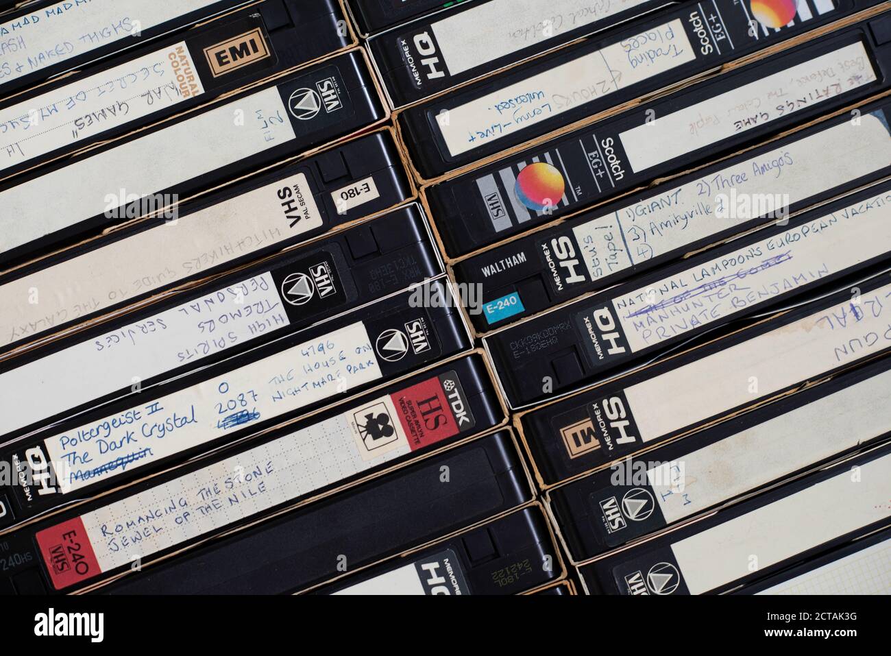 Collection de cassettes VHS Photo Stock Alamy